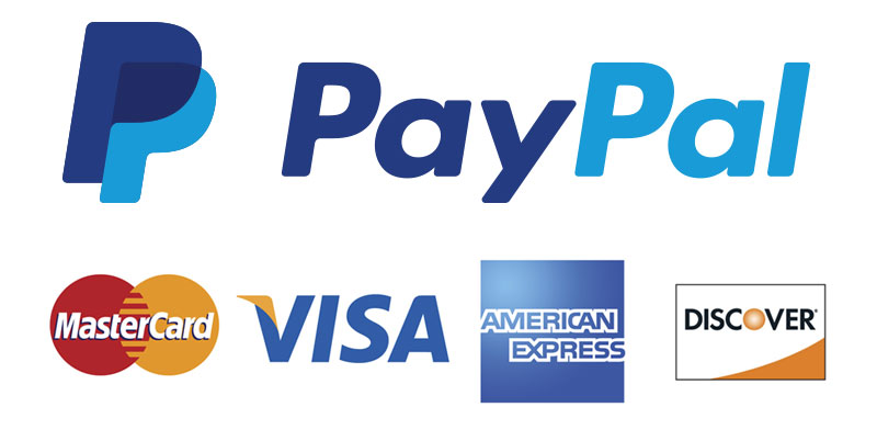 Paypal and major credit cards accepted securely